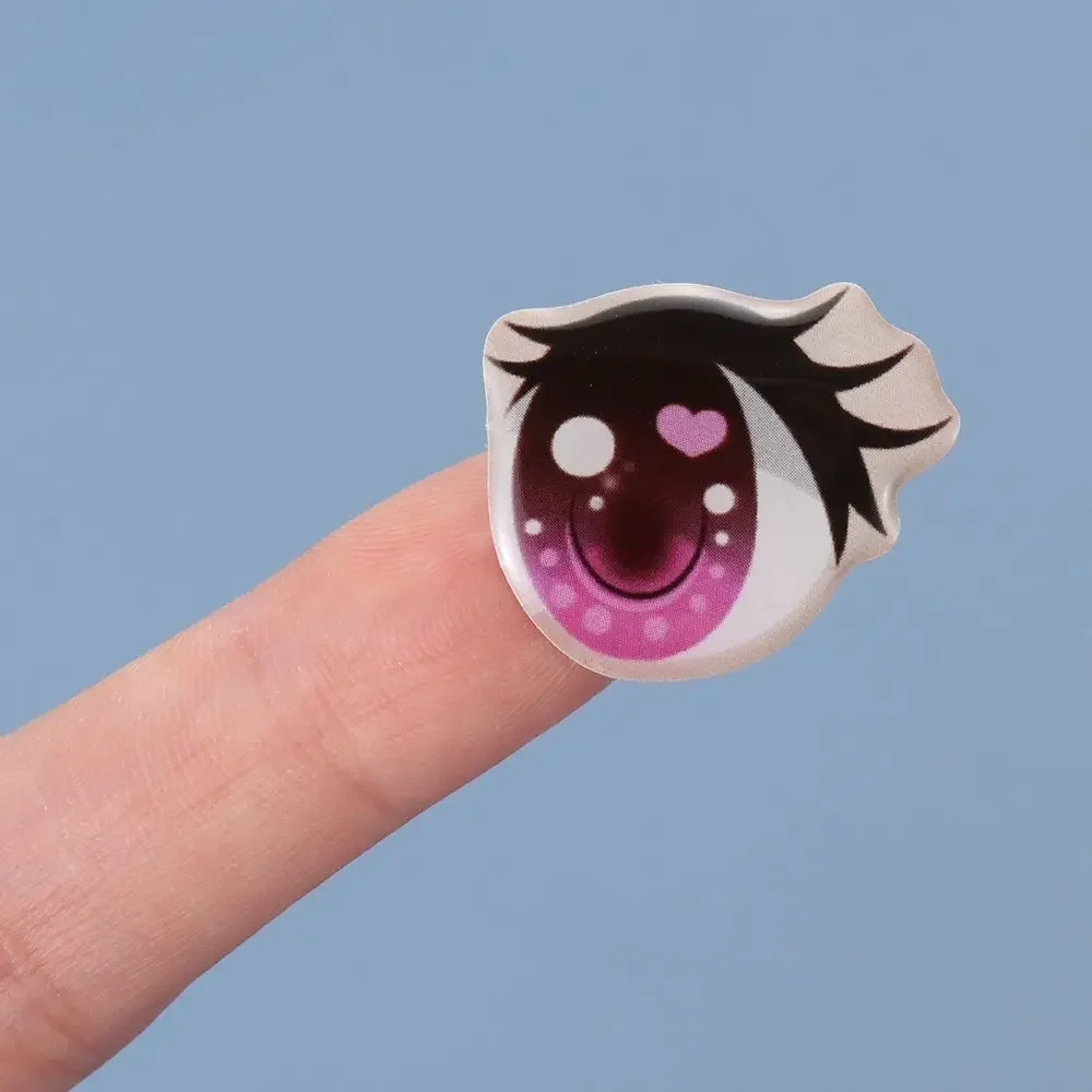 Autocollants de dessin animé de cils longs mignons, figurine d\'anime, pâte d\'orgue de visage, décalcomanies irrigation, accessoires de bricolage, 10