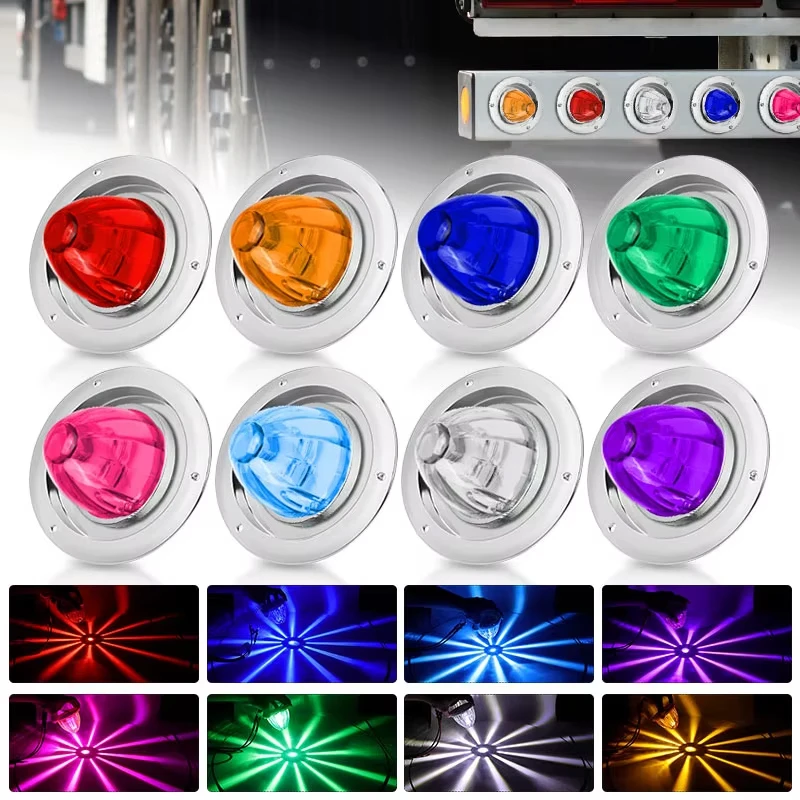 

4-дюймовый светодиодный стробоскопический арбузный фонарь с фланцевой рамкой, вспышка, боковой габаритный указатель поворота для грузовика, прицепа, лодки, автобуса, автофургона, 12 В 24 В