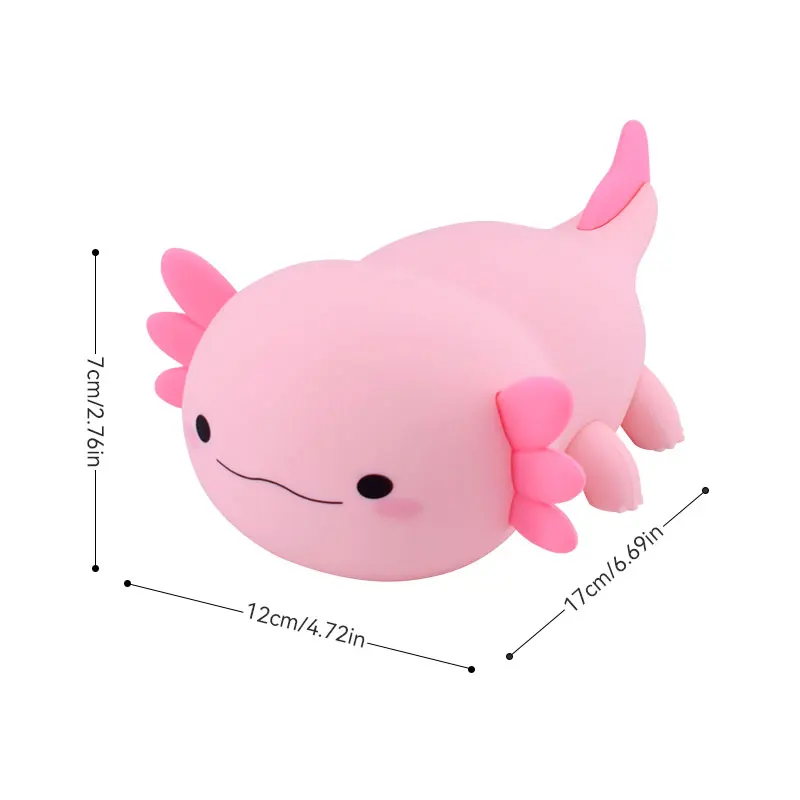 Simpatica luce notturna Axolotl - Lampada LED ricaricabile tramite USB con timer, adorabile design a salamandra, illuminazione per l'atmosfera della decorazione della stanza per la camera da letto