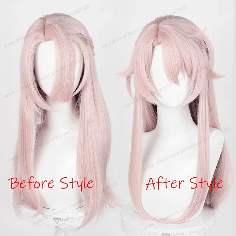 شعر مستعار اصطناعي من Jiao Qiu للنساء ، شعر مستعار مقاوم للحرارة ، شعر متدرج وردي ، قضيب نجوم هونكاي ، شعر مستعار طويل من الأنيمي ، 68-