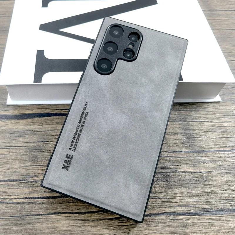 حافظة مغناطيسية جلدية مثبتة على السيارة لسامسونج جالاكسي S25 S24 S23 S22 S21 S20 FE نوت 20 الترا بلس A55 A54 A53 A52 A15 5G غطاء