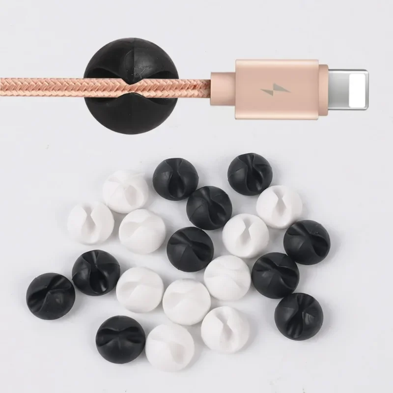 Cable Clip Winder Auto Organizer Round Charger Cord Clips Desk Tidy Management Wire Adhesive Holder Clamp in Home Office Car