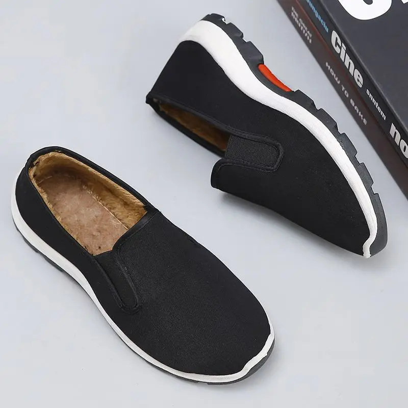 

Зимняя мужская повседневная обувь, легкая женская обувь на плоской подошве, удобная мужская вулканизированная обувь без шнуровки, нескользящая мужская и женская обувь, плюшевая обувь