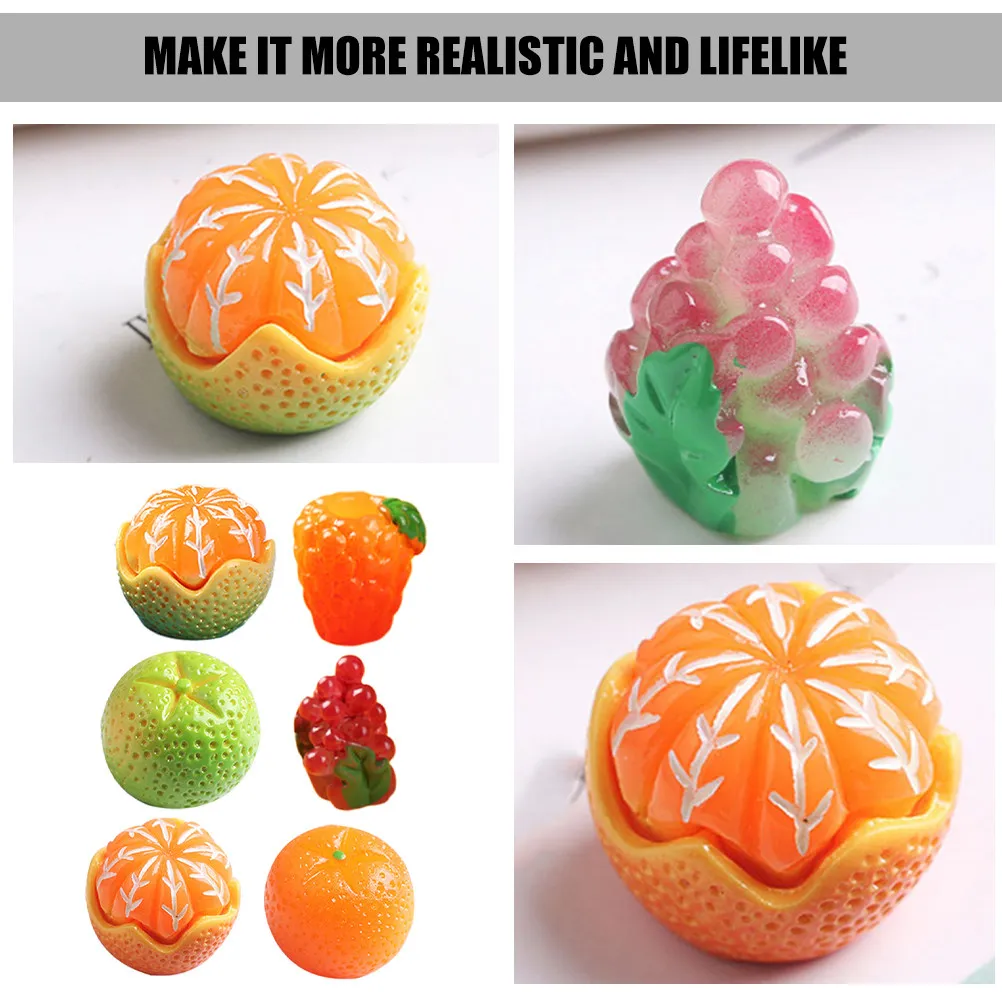 25Pcs Simulated Fruit Mini Resin Realistic Craft Making Accessories DIY Resin Fruit Decoration Phone Case Photo Frames