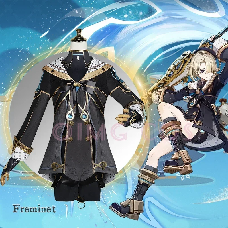 Freminet Costume Cosplay Genshin Impact Carnival Uniform Wig Anime Halloween Costumes Women Game