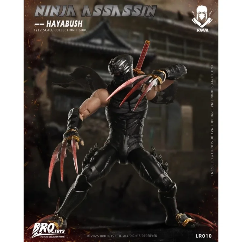 Brotoys Ninja Assassin Ryu Hayabusa Action Figure PVC Model with Outfit And Sword Set - Desktop Ornament Collectible Toy Gift