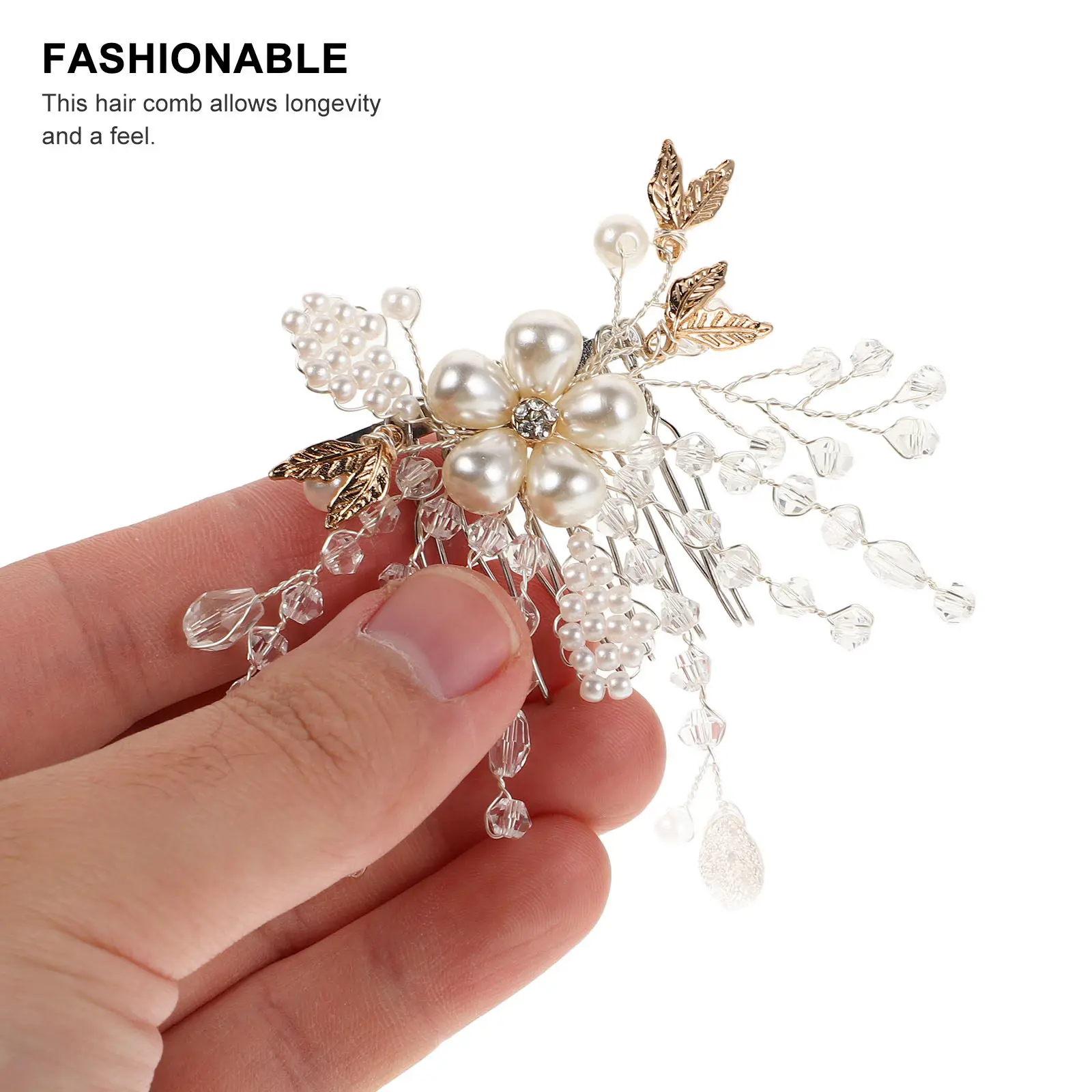 Bridal Pearl Flower Hair Comb Elegant Wedding Accessory Versatile Hairstyles American European Inspired Design Special Events