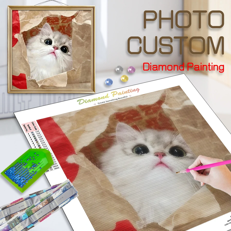 

CHENISTORY Photos Custom Make Your Own Diamond Painting Custom Full Drill 5d Diamond DIY Painting Crystal Embroidery Sale Diy