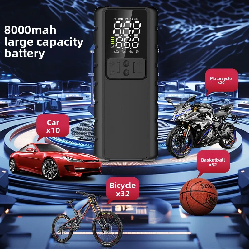 Portable Intelligent Wireless Air Pump for Cars Auto-Charging Stopping Digital Display 12V CE Certified for Electric Vehicles
