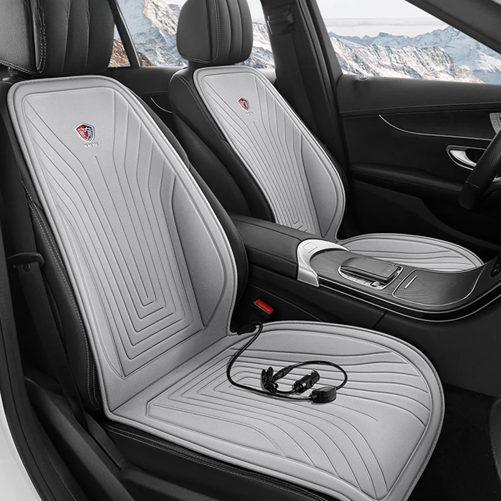 Car Heating Pad Heated Seat Cushion, 12V/24V DC Soft Winter Warmer Winter Seat Protector, Auto Seat Cushion Pad Winter Mat