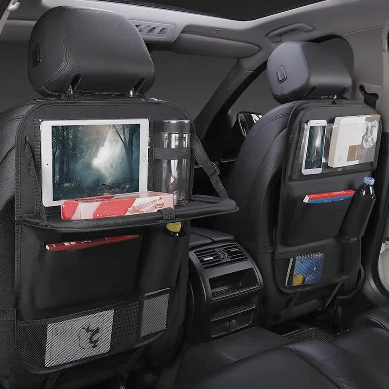 

Foldable Car Seats Organizer with Tray Tablet Holder Multi-Pocket Storage Car Interior Stowing Tidying Universal Car Accessories