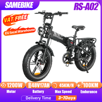 SAMEBIKE RS-A02 Folding Electric Bicycle 1200W 48V17AH Hydraulic Brake Electric Bike 20*4.0-inch Fat Tire Adult Mountain Ebike