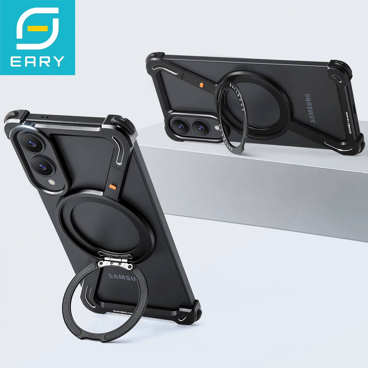 

Eary Magnetic for Samsung Galaxy S25 Edge Phone Case with Magsafe Stand 360° Rotate A56 Metal Frame Shockproof Protector Cover