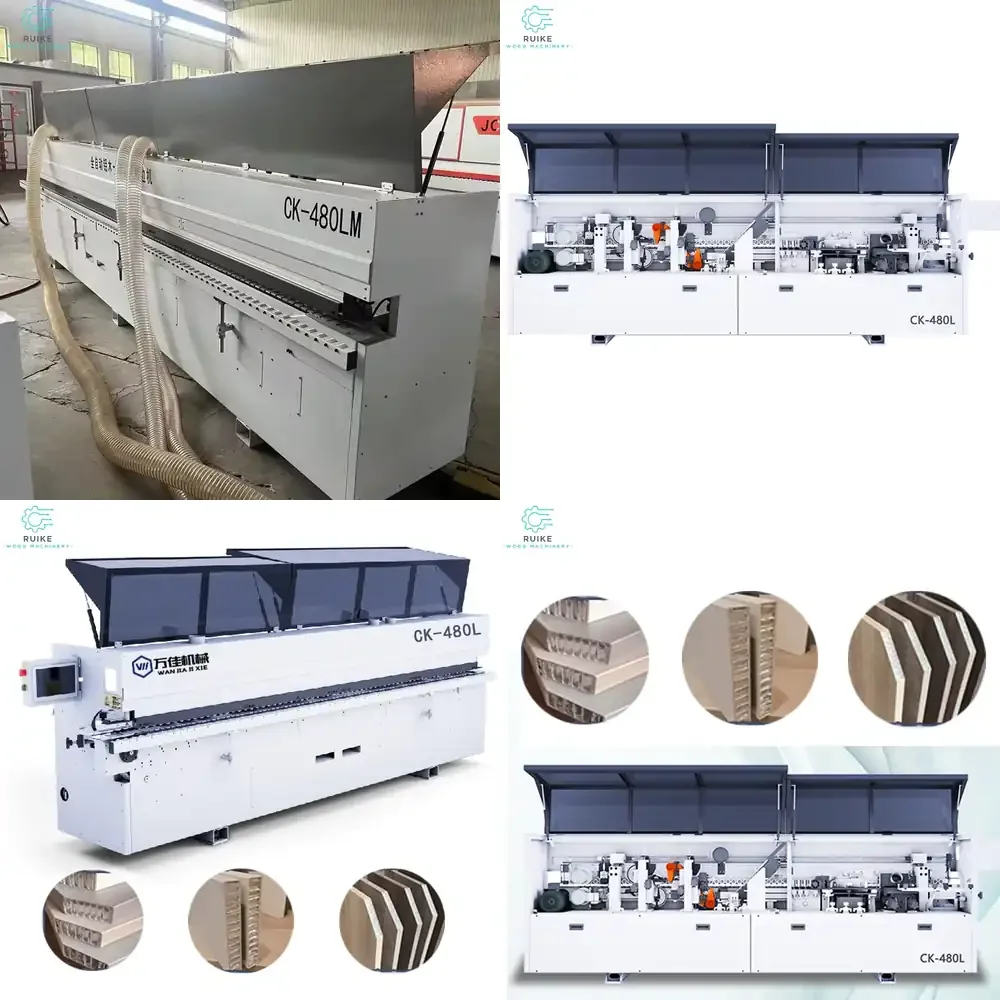 WANJIA CK480L Wood Aluminum Furniture Wood Board Mdf Melamine Woodworking Fully Automatic Pvc Edge Banding Machine Price