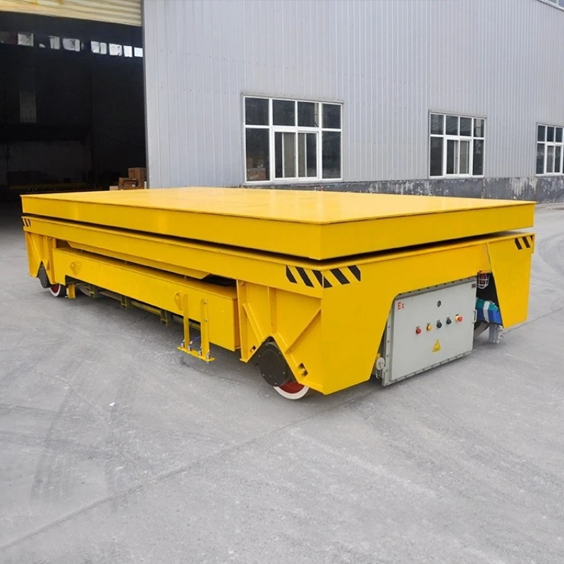 

Hydraulic automatic lifting double-layer shuttle car workshop material electric handling flat car 20T electric flat car