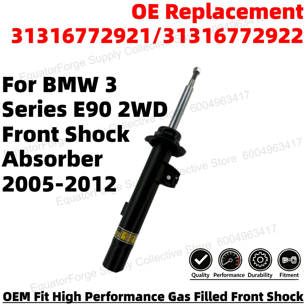 High Performance Front Shock Absorber for BMW 3 Series E90 2WD Smooth Ride OE Replacement 31316772921/31316772922