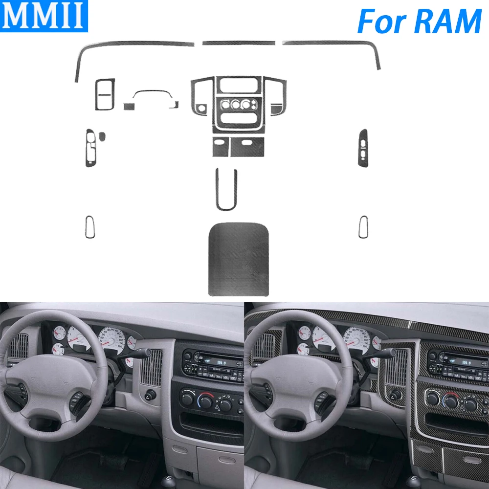 

26Pcs Real Carbon Fiber Kits Full Interior Trim Set Car Interior Accessories Sticker For RAM 1500 2500 3500 2002 2003 2004 2005