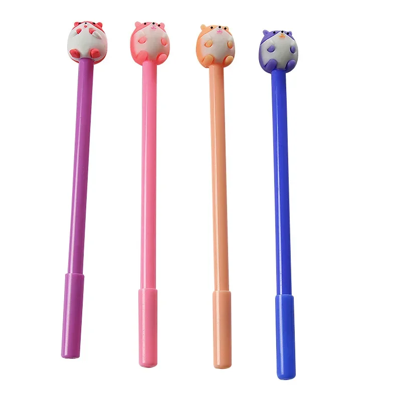 12Pcs cartoon cute hamster pet student gender-neutral pen, creative learning stationery prize gift