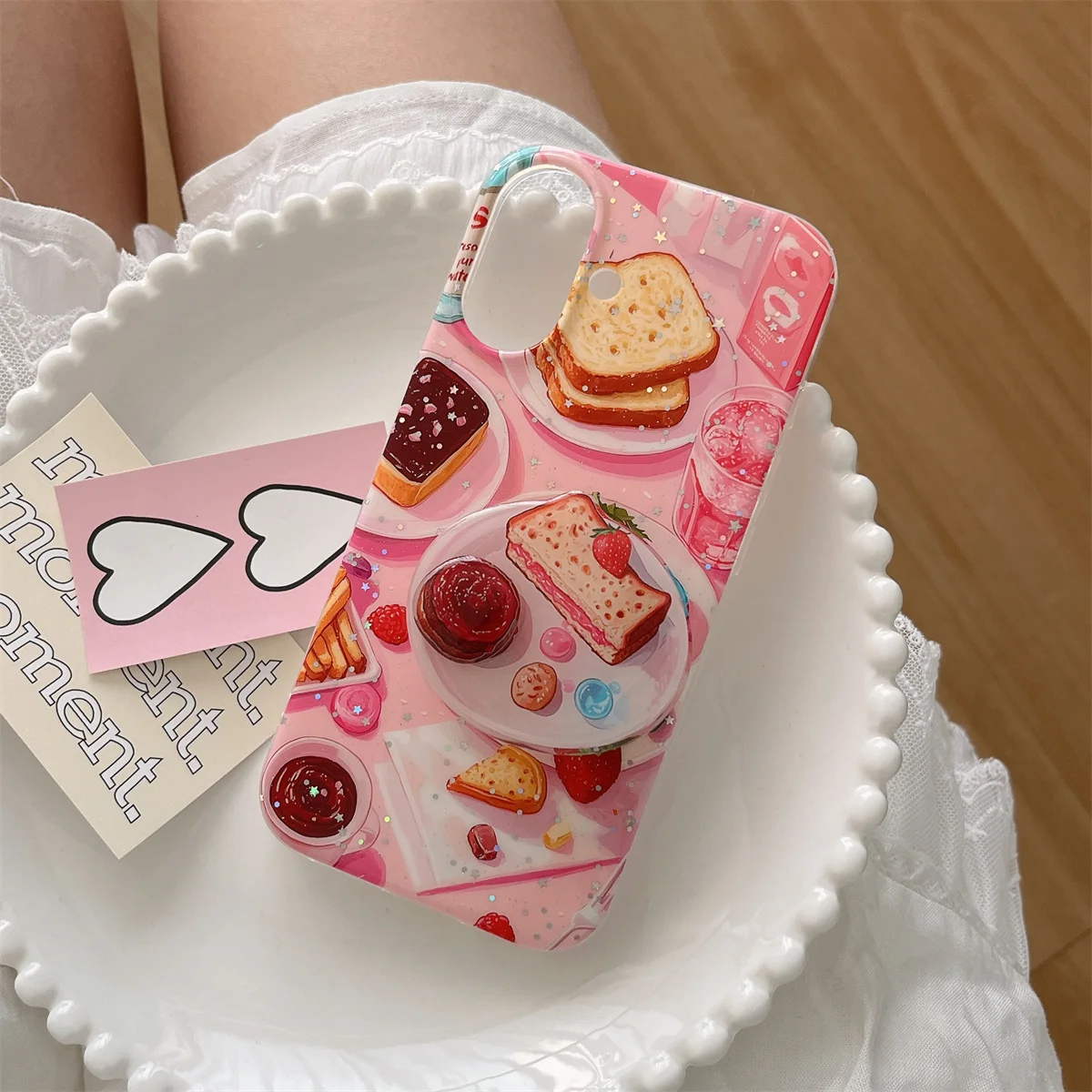 

New Fashion Cute Bread and cake stand For iphone 13 14 15 16 Pro Max case fundas iphone 16 case Protective cover Phone case