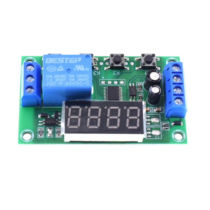 YYC-2S delay time relay module LED Display Adjustable Programmable 5V12V24V fixed time decoupling pulse cycle power off trigger