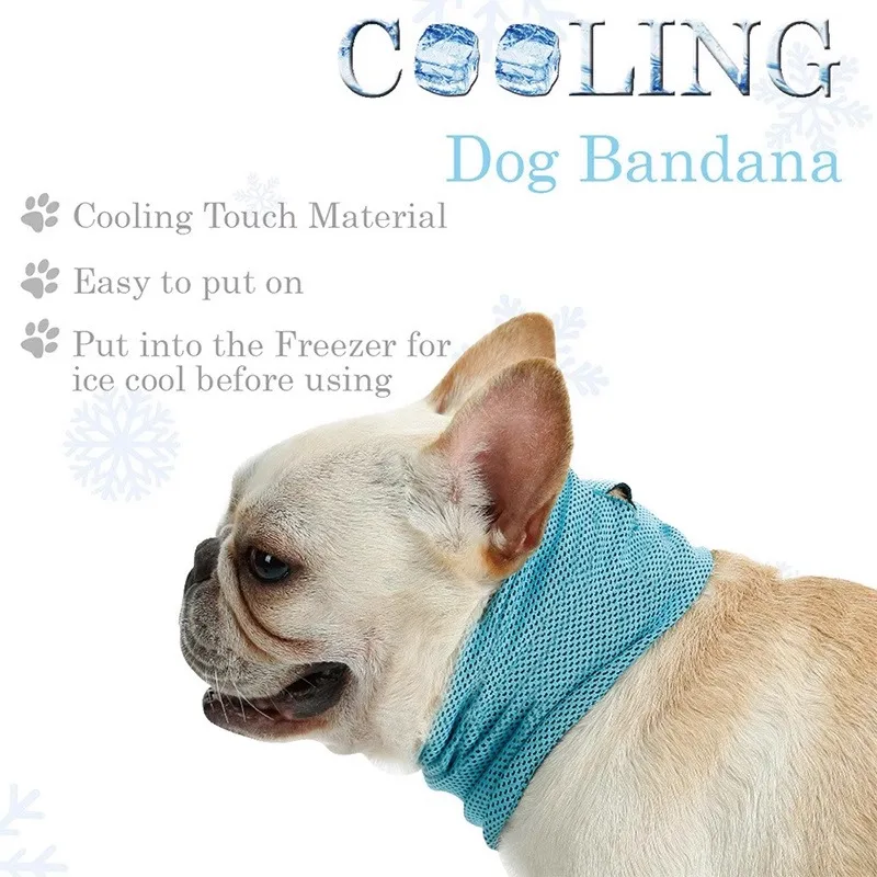 D9 Pet Summer Cooling Ice towel Mesh Breathable Dog Supplies Cat Scarf French Bulldogs Pugs Neck Cover Lightweight Quick Drying