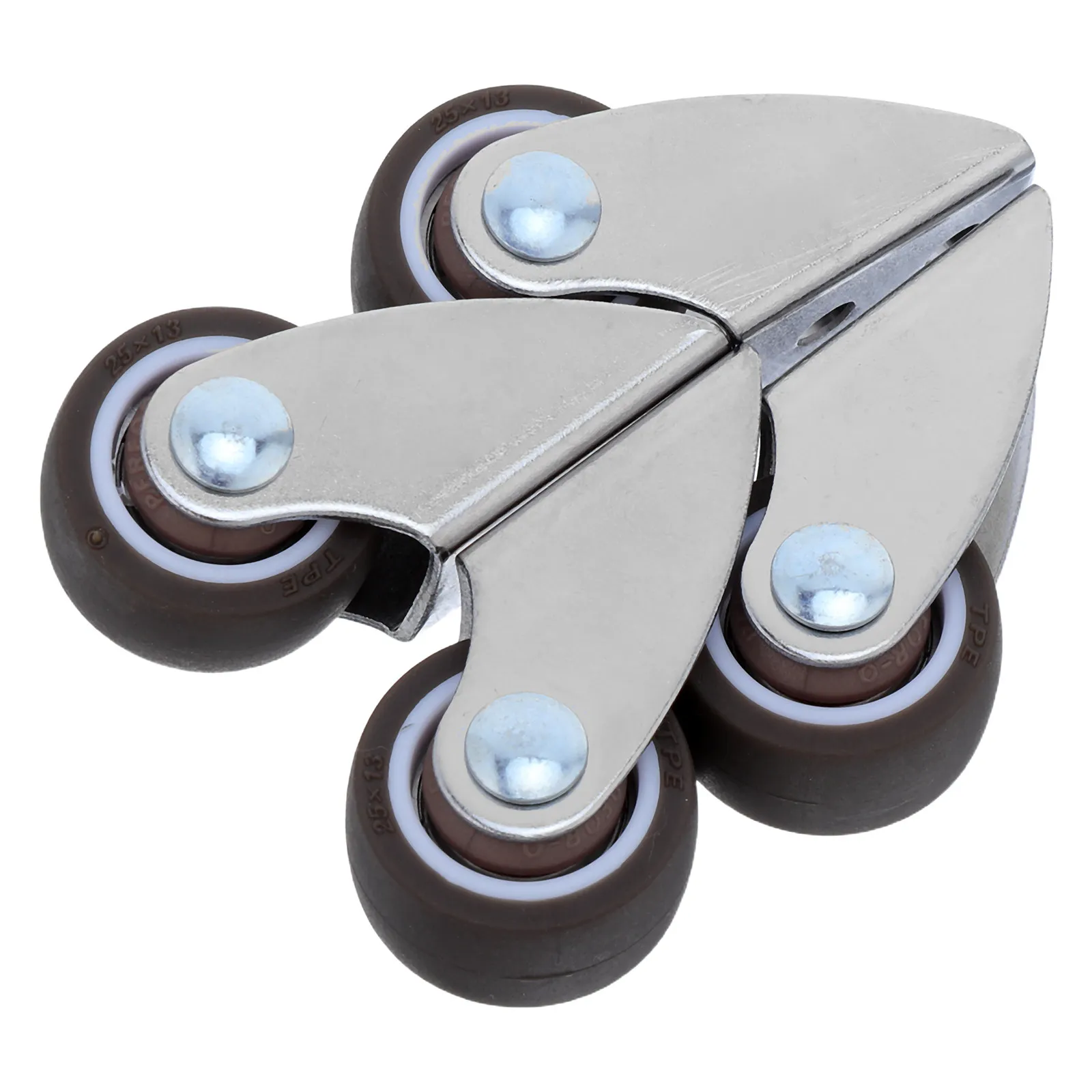 4pcs Quiet Load-Bearing Rubber Swivel Casters for Tool Cart, Workbench, Table & Sliding Door Track
