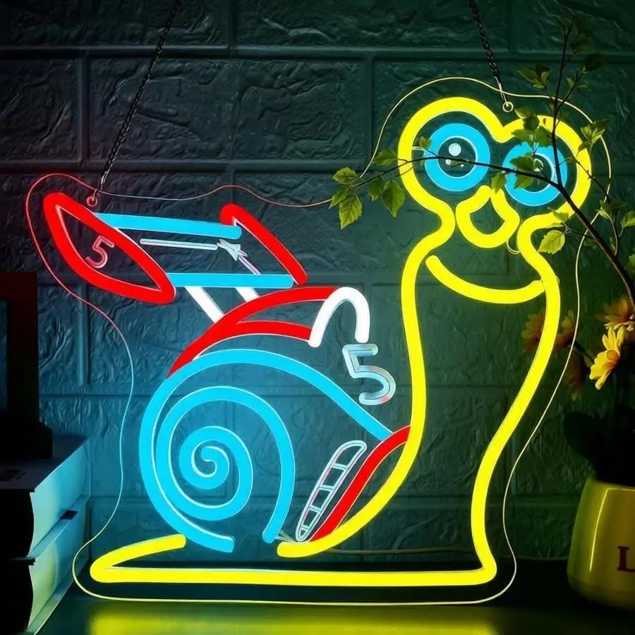Turbo Snail Racing Car Neon Sign Usb Dimmable Led Lights For Garage Repair Shop Man Cave Bedroom Interior Wall Decoration Gifts
