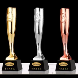 Gold-Plated Resin Trophy, Bottom Crystal, Custom Creative, Send Friends Awards, Dancing Souvenir, Competition, Home Decor