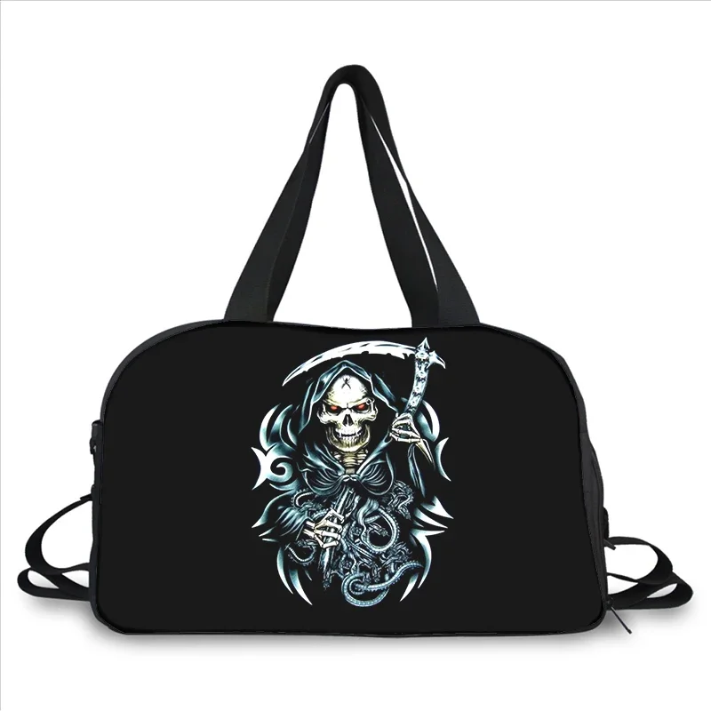 grim Reaper Skeleton 3D printing fashion trend portable large capacity multi function messenger bag travel bag