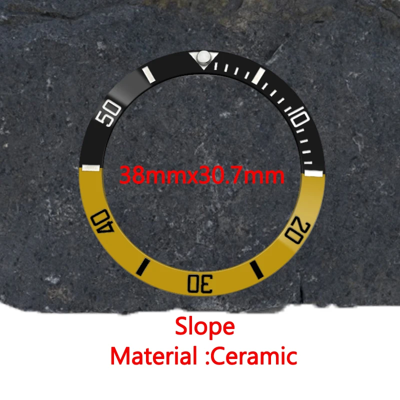 Watch Amber Yellow Model Ceramic Bezel insert Fit For Sub  SKX007 SKX009 Watch Cases 38*30.7mm Ceramic Bezel Insert Ring