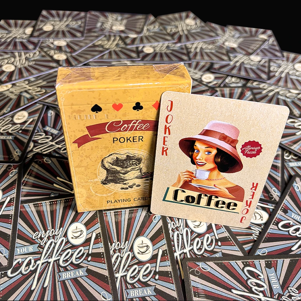 أوراق اللعب الورقية للقهوة، مجموعة البوكر الكلاسيكية الكلاسيكية من البطاقات، جميع البدلات المختلفة للتجمعات العائلية والحفلات والمناسبات الأخرى #4