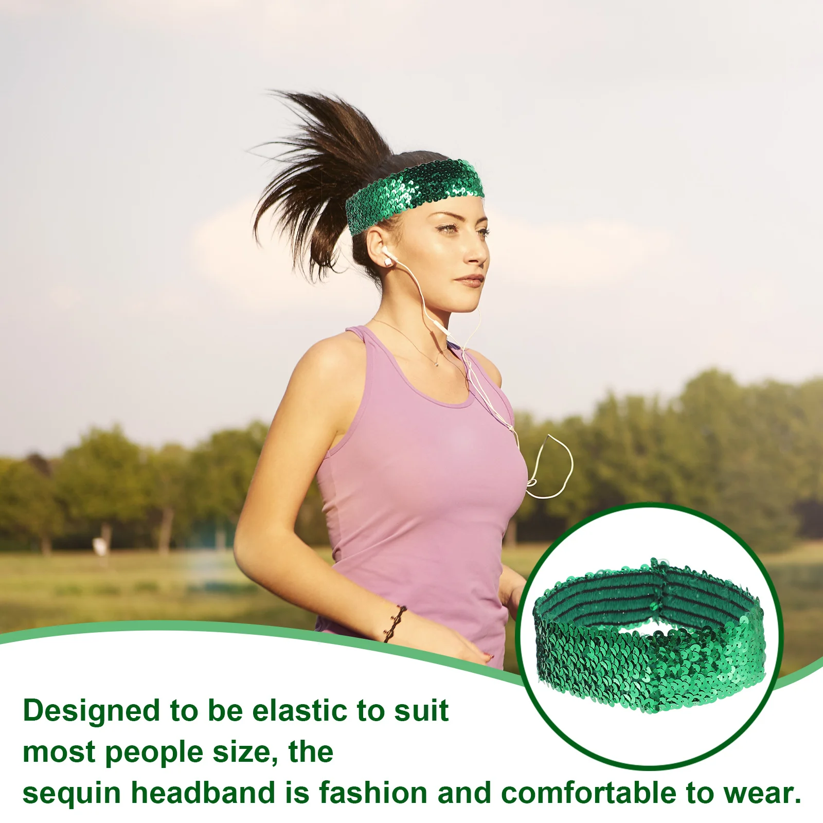 

Sports Headband Elastic Headwear Fashion Glitter Headdress Headbands Daily