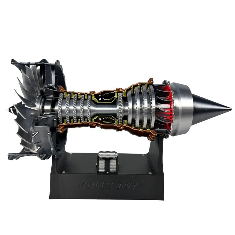 TR900/A380 Turbofan Motore Ventola Modello 1:25 Esperimento Scientifico Jet Aereo Elettrico Turbofan Con Luce 3D Stampato Toys-Y99A