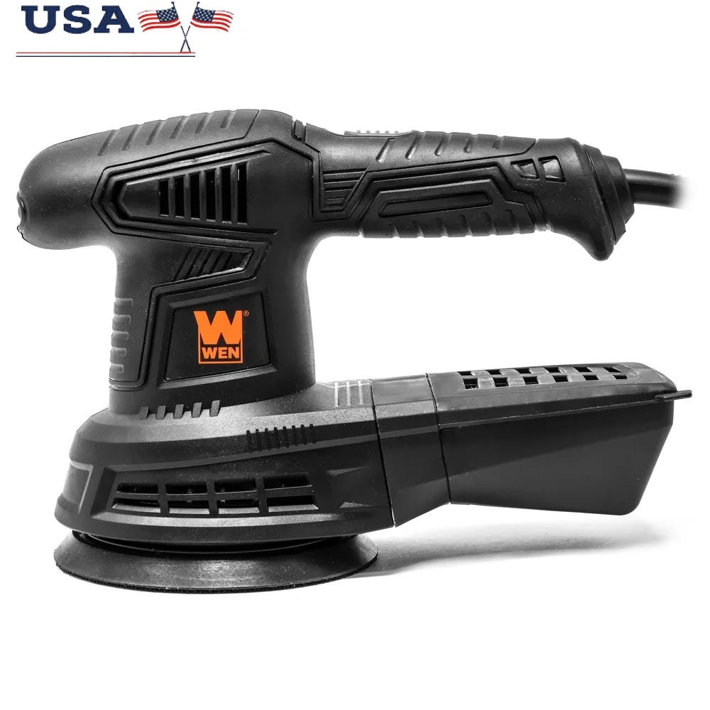 

3,7-амперный 5-дюймовый орбитационный шлифовальный станок с переменной скоростью и мешком для пыли, эргономичный диск с двойной ручкой и липучкой, зернистость 80