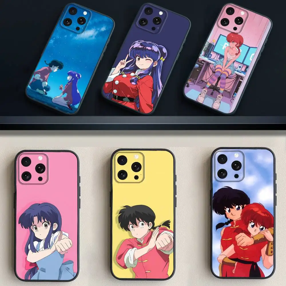 

R-Ranma 1 2 Phone Case For iPhone 17,16,15,14,13,12,11 Plus,Pro Max,XS,X,XR,SE,Mini,8,7,Soft Silicone Black Cover