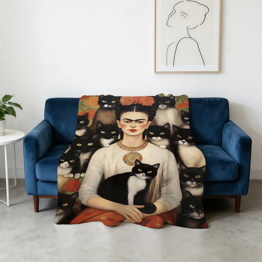 Painter F-Frida K-Kahlo Art Blanket Flannel Warm Soft Throw Blanket For Room Sofa Childish Birthday Gifts