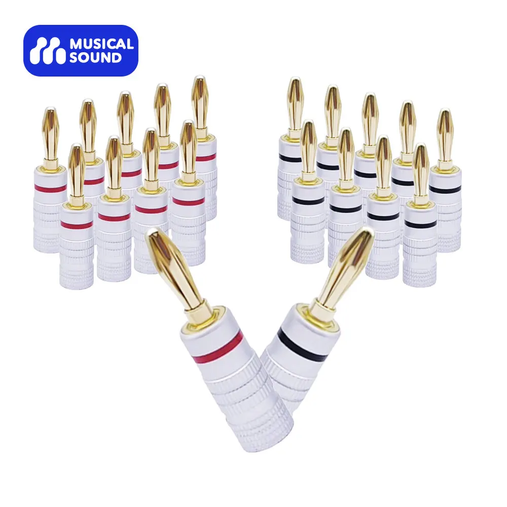 

Musical Sound Banana Plug Connector 4/8/12/24PCS 4mm Copper Gold Plated Amplifier Speaker Plug For Audio Video Speaker Wire