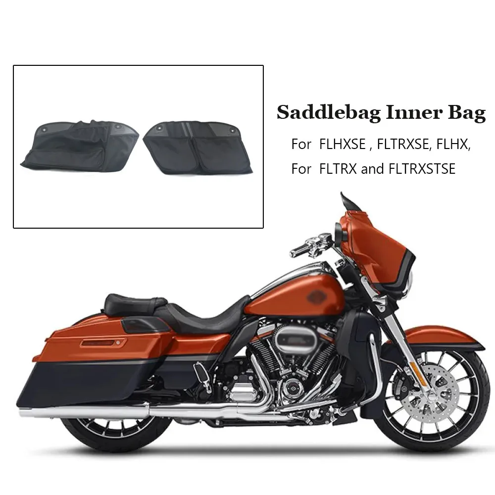 For Harley 2024 TOURING CVO 121 Street Road Glide ST FLHXSE Saddlebag Trunk Lid Fitted Lining Luggage Storage Pocket Bag Black