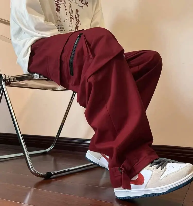 

plus Size Straight Leg Workwear Pants Men Women Autumn American Retro Hip Hop Loose Casual Trousers for Couples