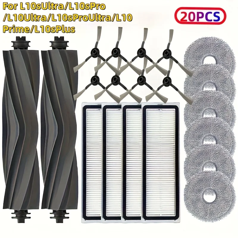 20-Piece Accessory Kit For Dreame L10s Ultra, L10s Pro, L10 Ultra, L10s Pro Ultra, L10 Prime, L10s Plus Robotic Vacuum Cleaners