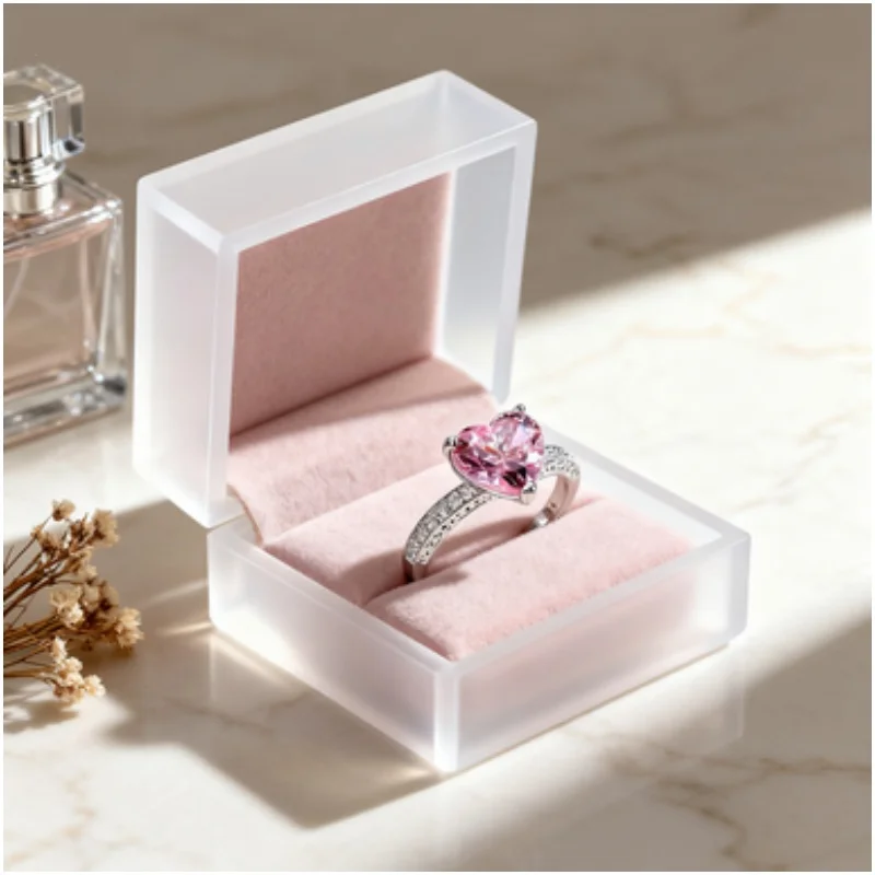 

Fashionable Silver Plated Heart Cubic Zirconia Engagement Ring for Women Wedding Band Jewelry Accessory Sizes 5-11