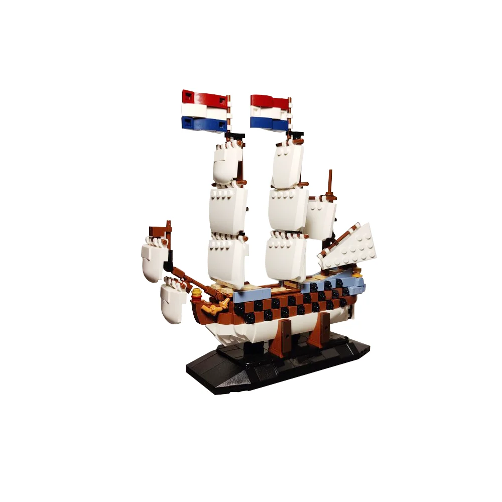 MOC Model ship of the Zeven Provinciën Building Blocks Model Sea Adventure Ship DIY Bricks Assembly Toys Children Birthday Gifts