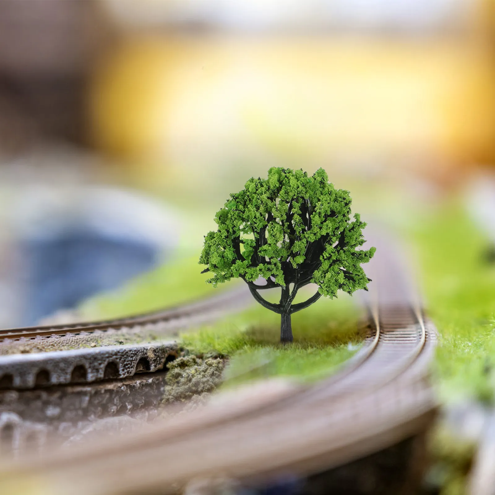 40pcs Miniature Micro Landscape Trees – Mixed Green Plastic Scenery for Diorama, Train Layout & Model Scene Decor