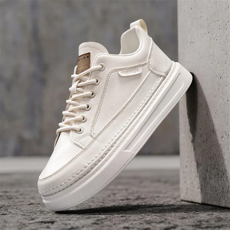 Luxury Brand Mens Casual Footwear Men Formal Business Leather Shoes High Quality Male Walking Shoes Lace Up Men's Skate Flats