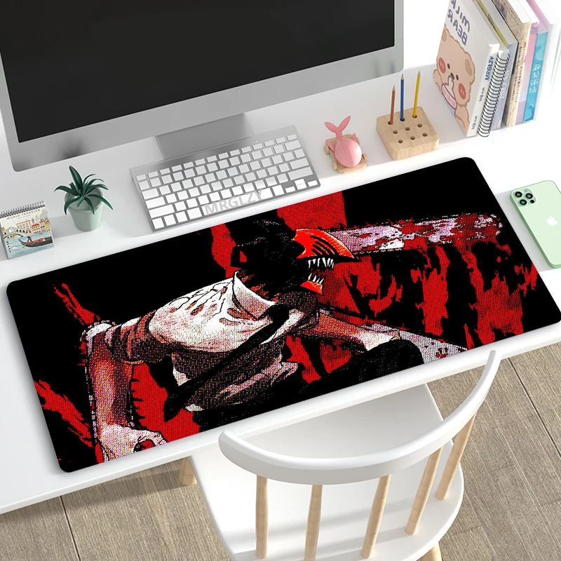 

Chainsaw Man Mouse Pad Makima Gamer Large Keyboard MouseMat Kawaii Power Desk Anime Girl Gaming Accessories Playmats Carpets Rug