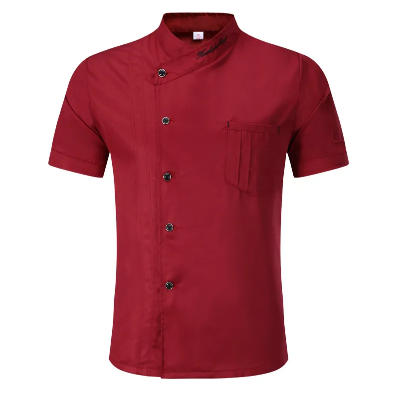 summer Chef Uniform Breathable Single-breasted Food Service Jacket Unisex Restaurant Hotel Pastry Cook Wear Work Wear Uniforms