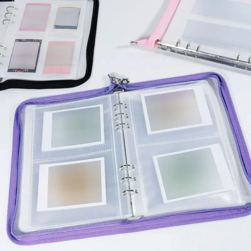 PVC Glitter Transparent Storage Organizer A5 Binder Photo Card Collection Book Postcard Organizer Diary Notebook -only Shell