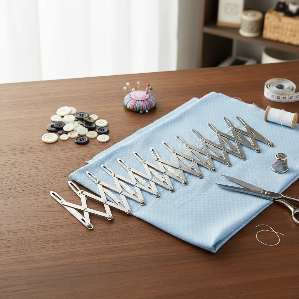 Expanding Sewing Gauge Aluminum Buttonhole Spacer Expanding Crafting Sewing Gauge Ruler Multifunctional Measuring Marking Tool