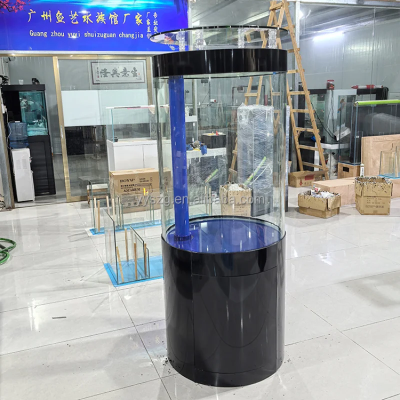 custom.Factory Modern Style Gallons Cylindrical Standing Fish Aquarium Jellyfish Round Fish With