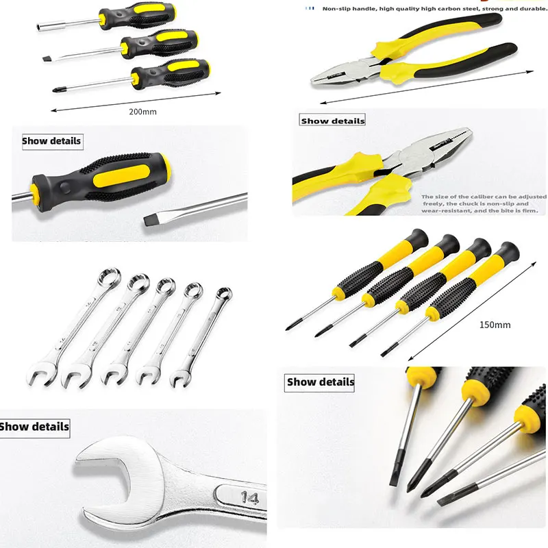 88 шт. полный набор инструментов, домашний ящик для инструментов, набор инструментов для ремонта автомобилей с молотком, плоскогубцами, отвертка, гаечный ключ, торцевой механический рабочий инструмент